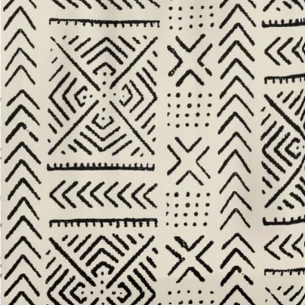 SOCIETY6 NWT line mud cloth shower curtain -bone by Liz Koehler brown